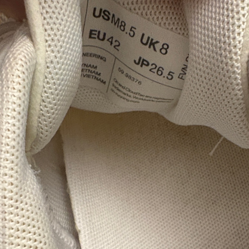 On Running Men's Sneakers in Cream/White - Picture 9 of 9